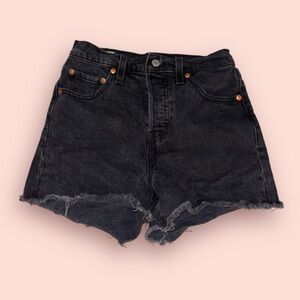 levis black ribcage denim shorts